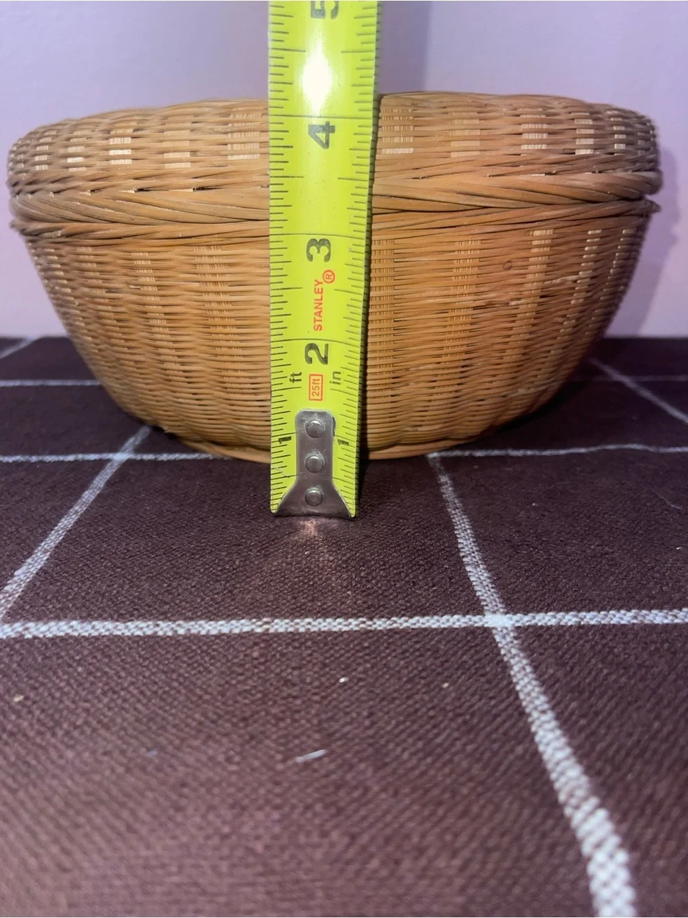 Handwoven Natural Wicker Storage Basket with Lid